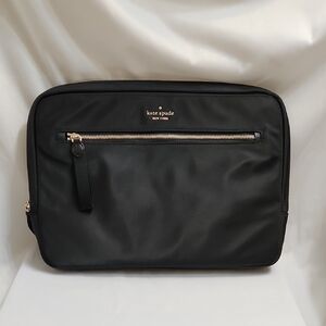 Kate Spade Black Nylon Laptop Sleeve With Strap